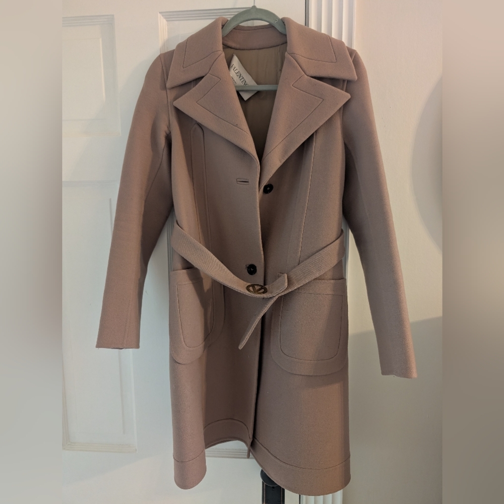 Elegant Women's Coat in Blush Pink